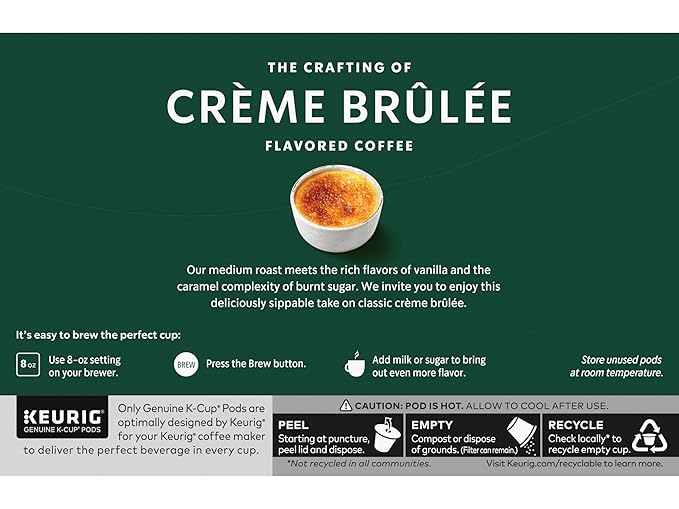 Starbucks Crème Brulée Flavored Blonde Roast Single Cup Coffee for Keurig Brewers 10 Count - Pack of 2