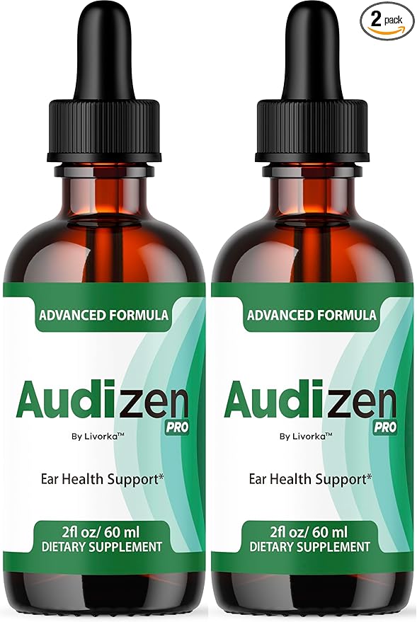 (2 Pack) Audizen Pro - Original Audizen Pro Drops for Healthy Ringing Ear Support Oral Supplement Drop All Natural Clean Liquid Formula Auditory Wellness and Inner Ear Balance 2 Bottles for 2 Months