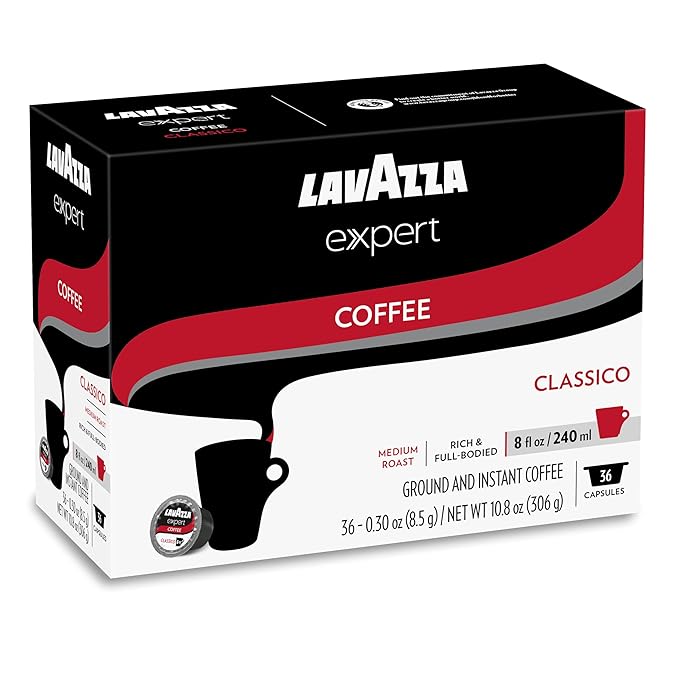 Lavazza Expert Classico Coffee Capsules Medium Roast Arabica and Robusta Blend Compatible with Lavazza Classy Plus Machine (36 Capsules)
