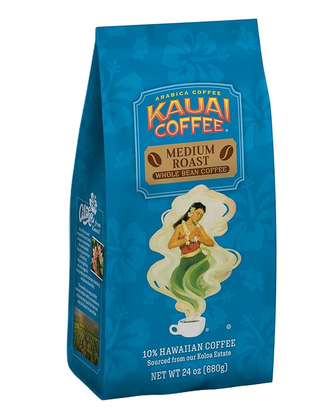 Kauai Coffee Koloa Estate Medium Roast - Whole Bean Coffee 24 oz. Package