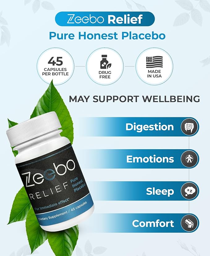 Zeebo Placebo Pills - Choose Tablet or Capsule Form (Blue-White Capsule)