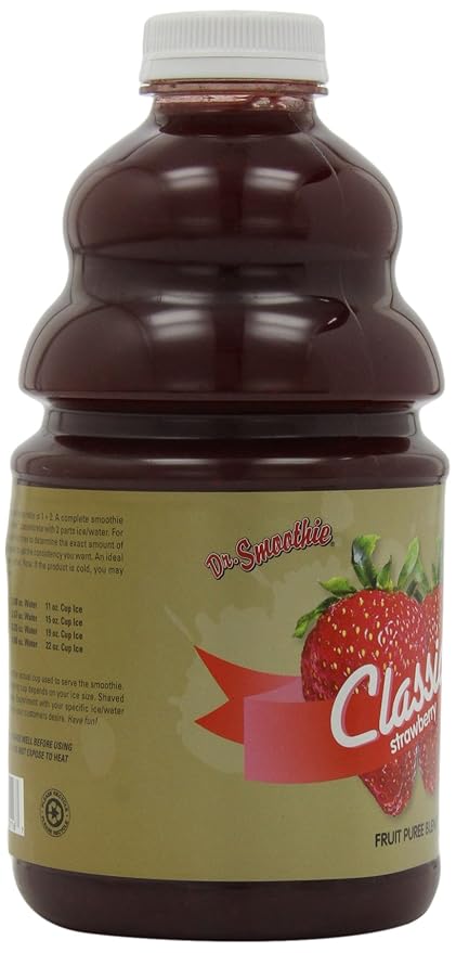 Dr. Smoothie Strawberry Classic Blend Smoothie Bottles 46-Ounce