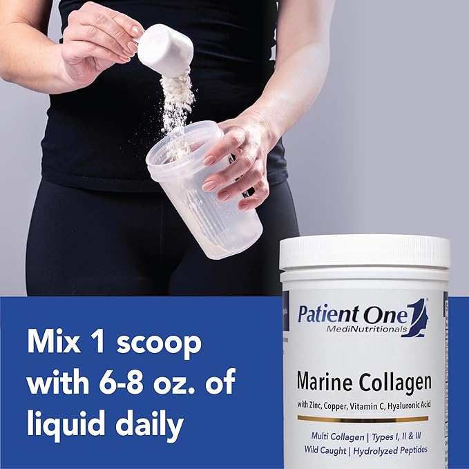 Patient One Marine Collagen | Powder Supplement to Provide Whole-Body Support* | with Types 1 2 and 3 Collagen Plus Collagen Cofactors | 13.75 oz