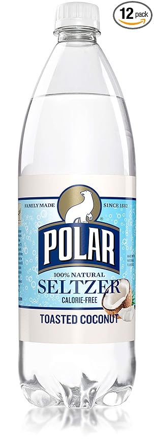 Polar Beverages Seltzer Toasted Coconut 33.8 Fluid Ounce (Pack of 12)