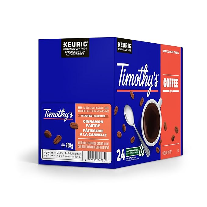 Timothy's World Coffee Cinnamon Pastry K-Cup Portion Pack for Keurig K-Cup Brewers 24-Count (Pack of 2)