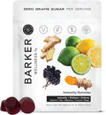 Barker Wellness Immunity Gummies with Vitamin C Zinc Elderberry Turmeric &amp Ginger for Daily Immune Support | Vegan Sugar-Free Lemon-Lime Flavor | Seasonal Wellness Essentials 60 Count