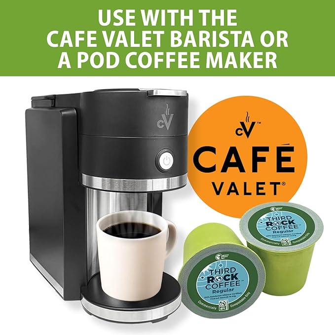 Third Rock Dark Roast Compostable Coffee Pods – 80 Count – 100% Rainforest Alliance Certified Coffee