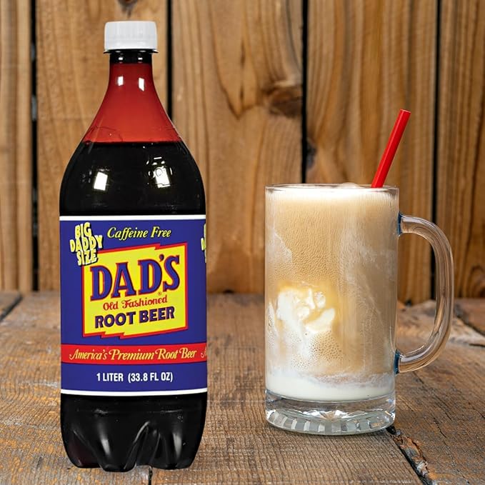 Dad's Old Fashioned Soda – 15 Bottles (1 Liter Each) – Premium Retro Soft Drink – Classic Root Beer Flavor – Vintage-Style Craft Soda for Nostalgic Refreshment &amp Gifting (15 Pack Root Beer)