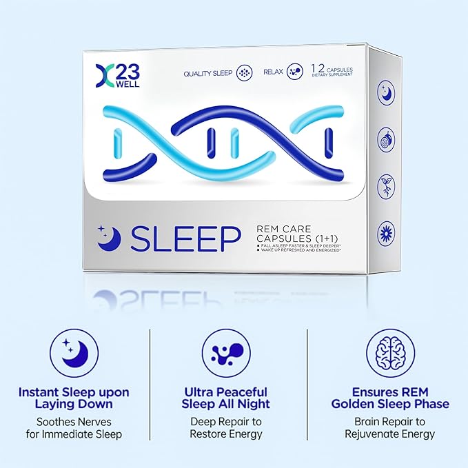 Sleep Rem Care Capsules Dual Sleep Support with Melatonin &amp Vitamin B6 Chamomile Lavender for Relaxation Natural Sleep Aid for Adults 12 Capsules