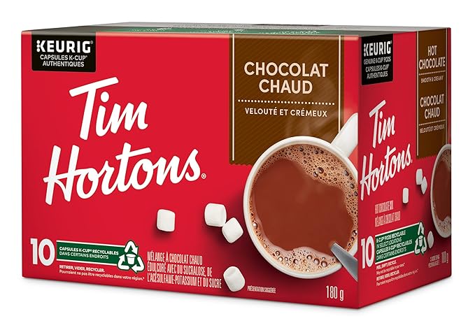 Tim Hortons Original Hot Chocolate Single Serve Keurig K-Cup Pods 10 Count (Pack of 2)