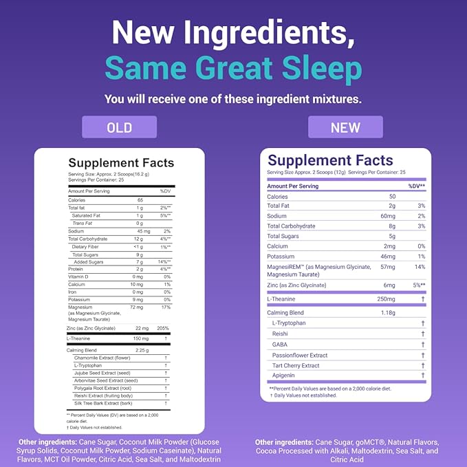 MoonBrew Nighttime Magnesium Coconut Chocolate Mix Natural Sleep Aid Drink Mix for Adults - Calming Melatonin-Free Sleep Support Powder with Magnesium Glycinate L-Theanine Chamomile &amp Zinc