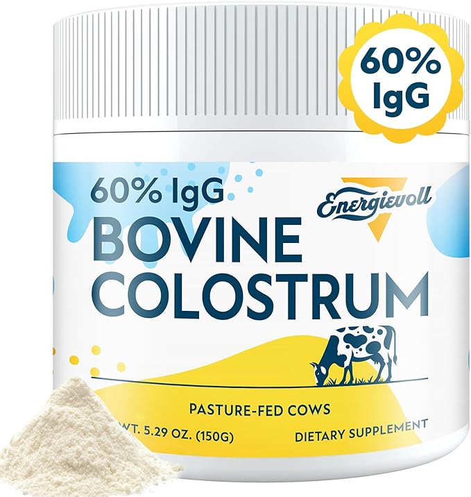 Bovine Colostrum Supplement Powder - 60% IgG 3000 mg for Gut Hair Growth Beauty and Immune Easy to Mix Unflavored (50 Servings)