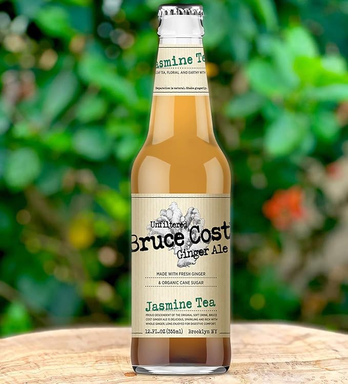 Bruce Cost - Unfiltered Ginger Ale - Jasmine Tea - 12 oz (12 Glass Bottles)