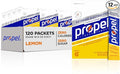 Propel Electrolyte Enhanced Water Drink Mix Powder Packets Lemon Zero Calorie &amp 0 Sugar Hydration with Electrolytes and Vitamins C &amp E (120 Packets)