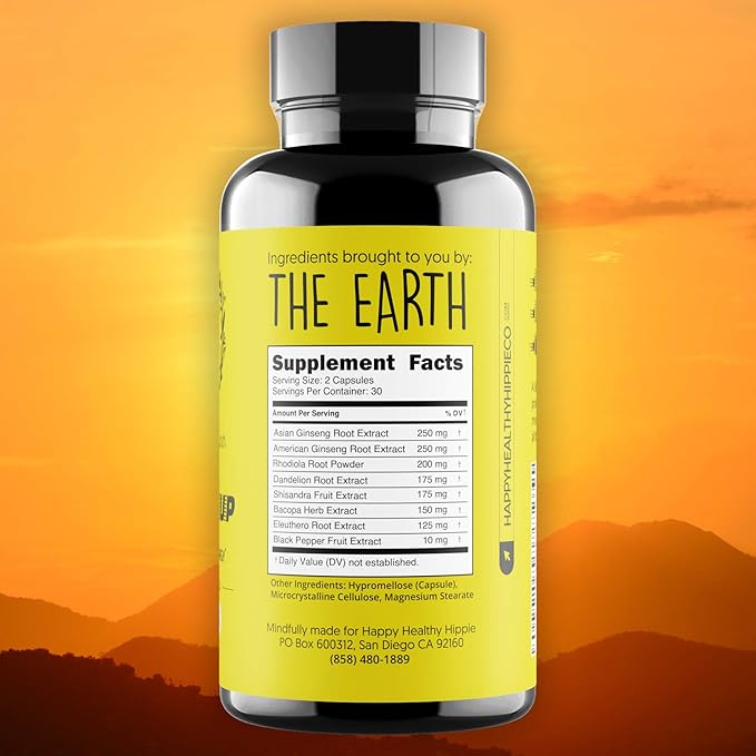 Happy Healthy Hippie Pick Me Up Natural Energy Pills &amp Vegan Collagen Builder