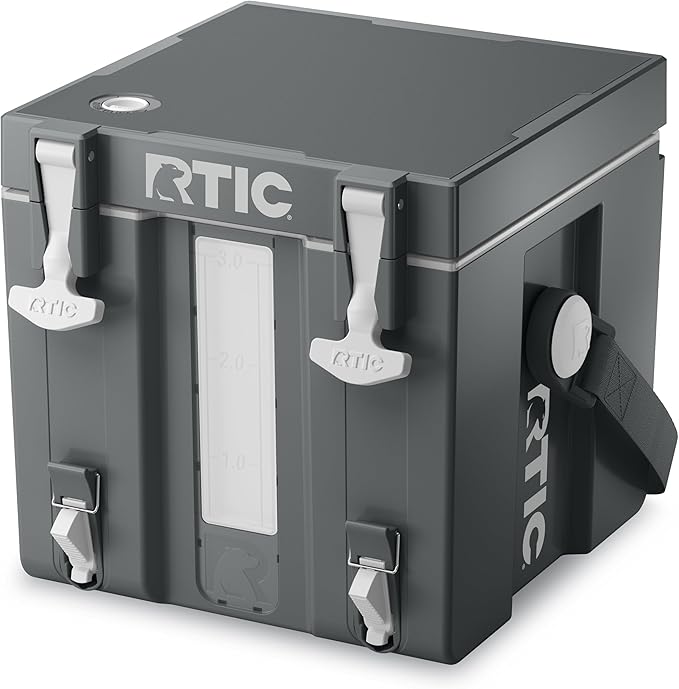 RTIC Halftime Water Cooler Portable Carrier Container Drink Beverage Dispenser Stackable with 2 Taps Bottleless BPA-Free for Sports Camping BBQ Parties Picnic &amp More Dark Grey &amp Coo