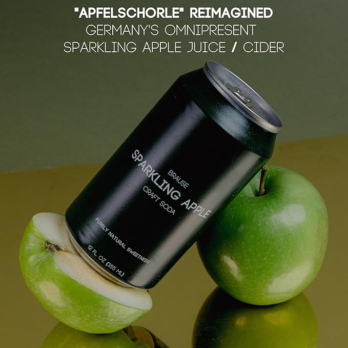 Brause Sparkling Apple Craft Soda – German Premium Craft Drink Purely Natural Sweetness Non-Alcoholic Refreshing: Crisp Apple Bold Fizz &amp Subtle Sweetness Health-Conscious Premium Natural In