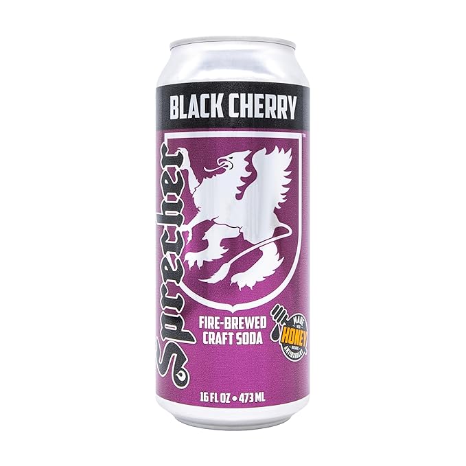 Sprecher Orange Dream Craft Soda &amp Black Cherry – Fire-Brewed with Real Honey Handcrafted Gourmet Beverages Caffeine-Free – 16 fl oz Cans (24 Pack Total)