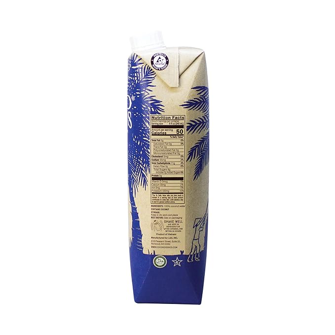 CocoGoodsCo Single-Origin 100% Natural Coconut Water (33.8 FL OZ / 6 pack)