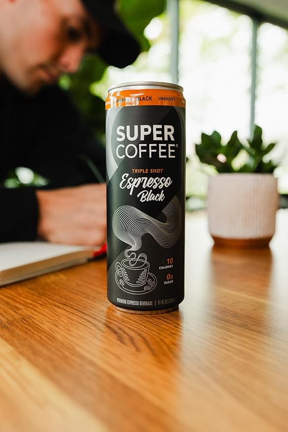 SUPER COFFEE Espresso Iced Keto Coffee (0g Added Sugar 90 Calories) [Vanilla] 11 Fl Oz 12 Pack | Smart Coffee Drink - SoyFree GlutenFree