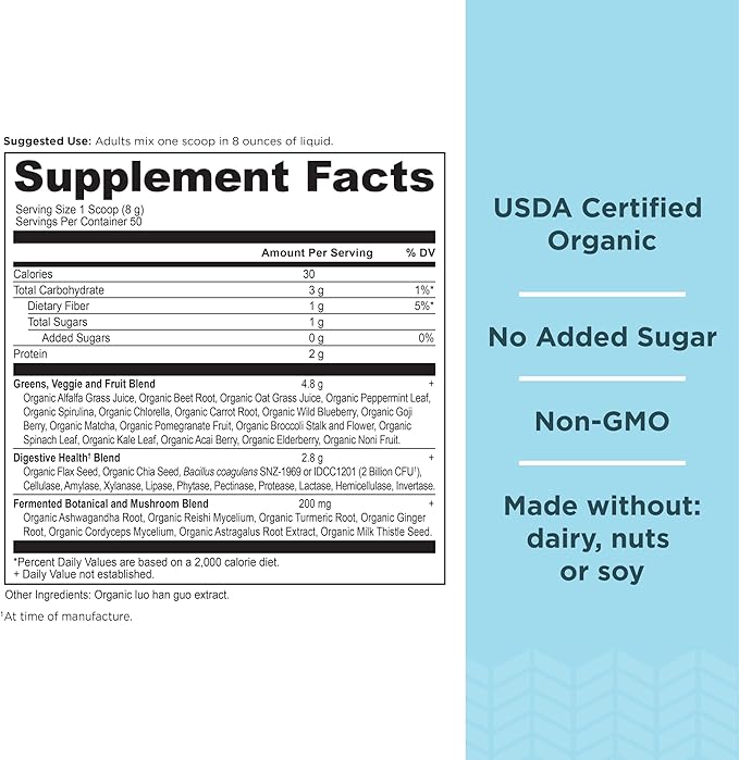 Ancient Nutrition Multi Collagen Peptides Protein Powder Unflavored 100 Servings + Organic Supergreens Powder Unflavored 50 Servings