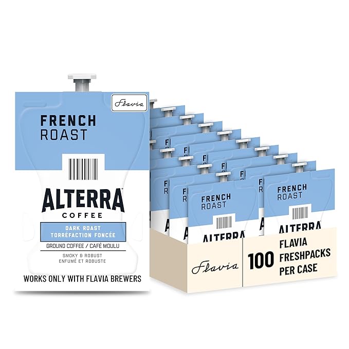 Flavia Alterra French Roast Coffee Freshpacks works only with Flavia Brewers Dark Roast (Case of 100)