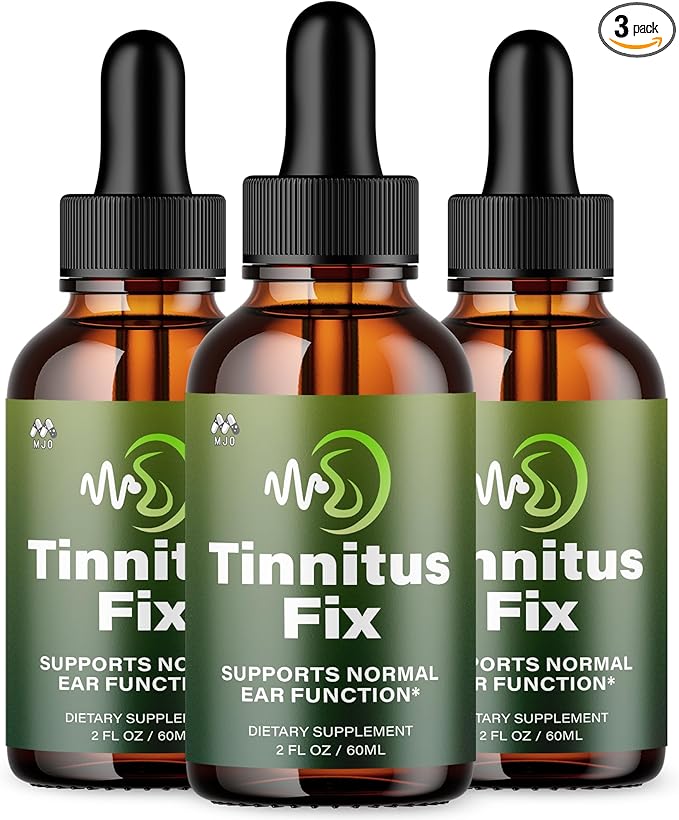 (3 Pack) Tinnitus Fix Drops Official TinnitusFix Hearing Support Drops with All Natural Ingredients Advanced Ear &amp Hearing Wellness Support with Premium Vitamins for Women &amp Men (90 Servings