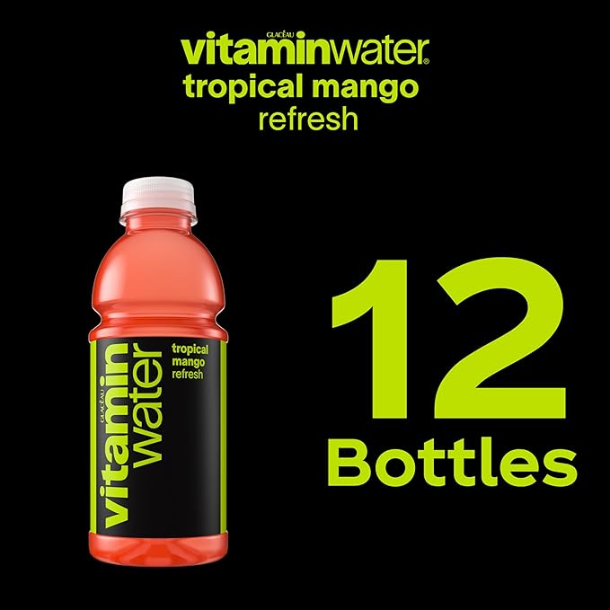 vitaminwater Refresh Tropical Mango Nutrient Enhanced Flavored Water Beverage 20 fl oz Bottles 12 Pack