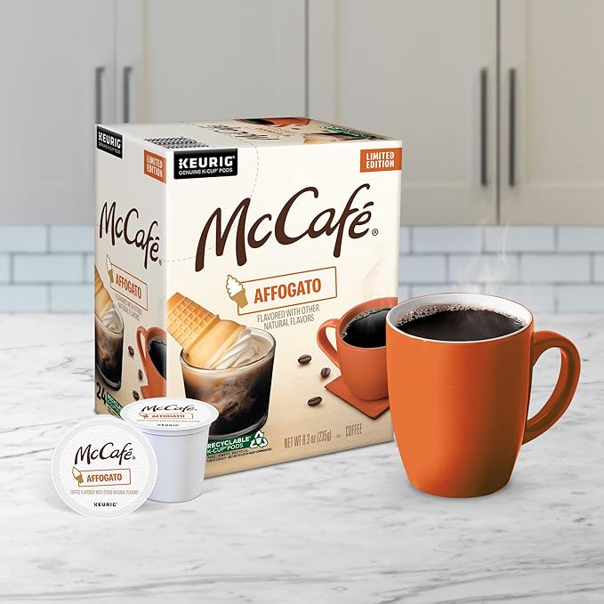 McCafe Affogato Single Serve Keurig K-Cup Pods Flavored Coffee Limited Edition 96-Count Box (4 Packs of 24)