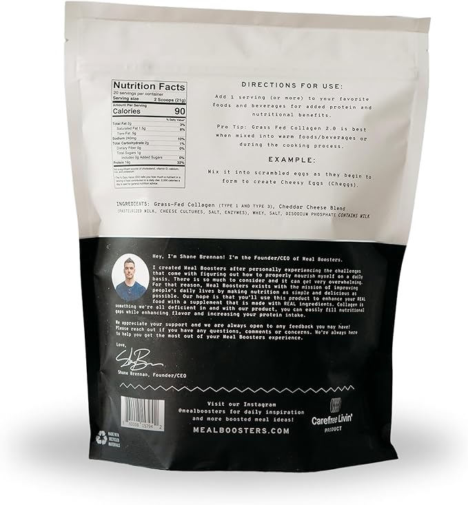 Savory White Cheddar Protein Powder – 16g High Protein Meal Enhancer for Cooking – Keto Friendly Gut &amp Joint Support – Collagen Peptides