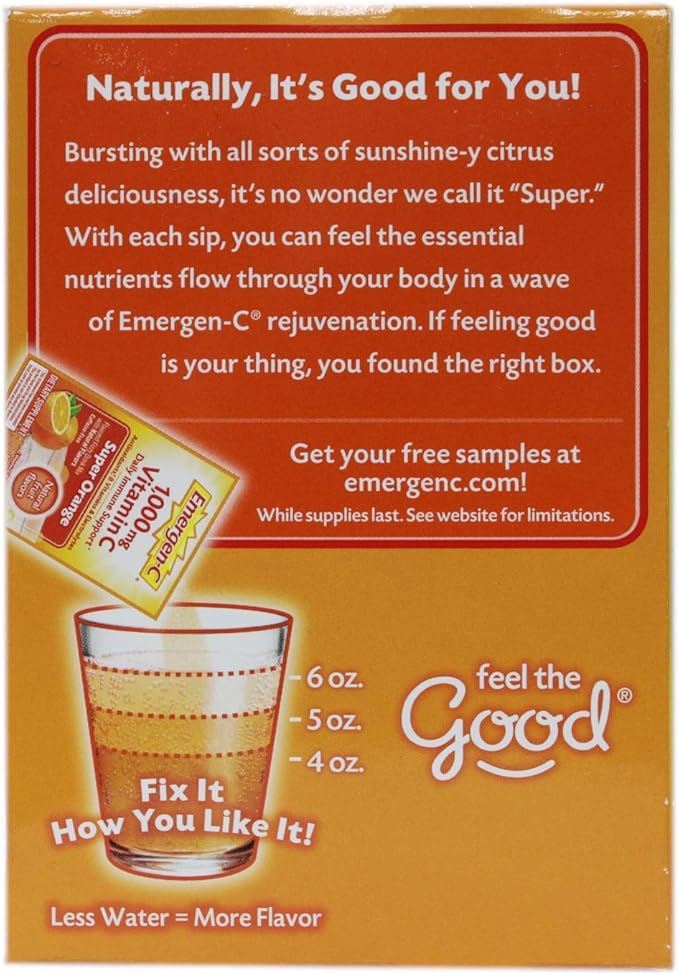 Emergen-C Health and Energy Booster - Super Orange 30 Ct. Pack of 3