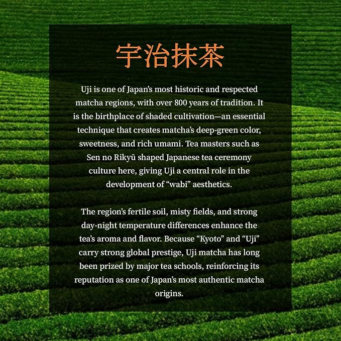 JEAU CHAU Premium Uji Matcha Powder from Kyoto Japan (3.5oz/100g. 50 servings per bag) Vivid Green Ceremonial Quality Taste for Lattes &amp Baking
