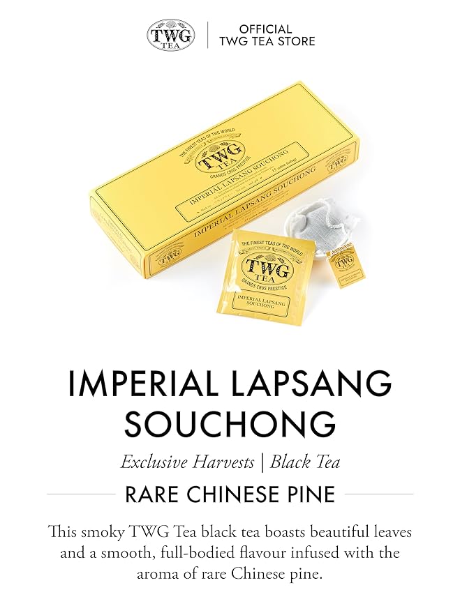 TWG Tea | Imperial Lapsang Souchong | Black Tea | Chinese Pine | 15 Hand Sewn Cotton Teabags | Gift Set