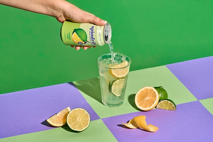 Spindrift Lemon Lime Soda Made with Real Squeezed Fruit Pack of 12