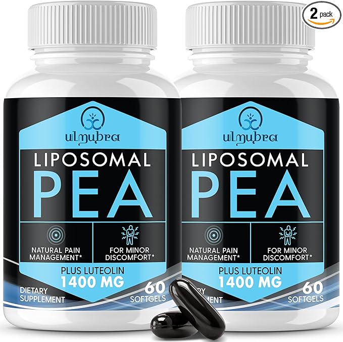 Liposomal Palmitoylethanolamide 1300 MG Plus Luteolin 100 MG Superior Absorption Micronized Pea Supplement for Discomfort Management 120 Softgels