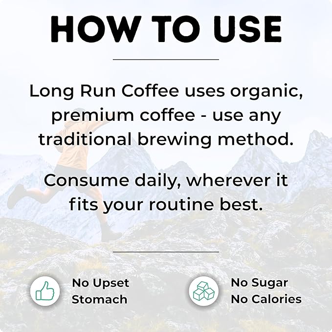 Long Run Coffee – Hydrating Coffee with Electrolytes – All Natural Energy + Hydration + Recovery for Athletes – Stomach Friendly Electrolyte Coffee for Runners (1 lb Light Roast)