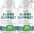 (2 Pack) Healthy Flow Blood Support Capsules Official Healthy Flow Blood Support Pills with All Natural Ingredients Advanced Formula Supplement with Premium Vitamins for Men &amp Women (120 Capsule
