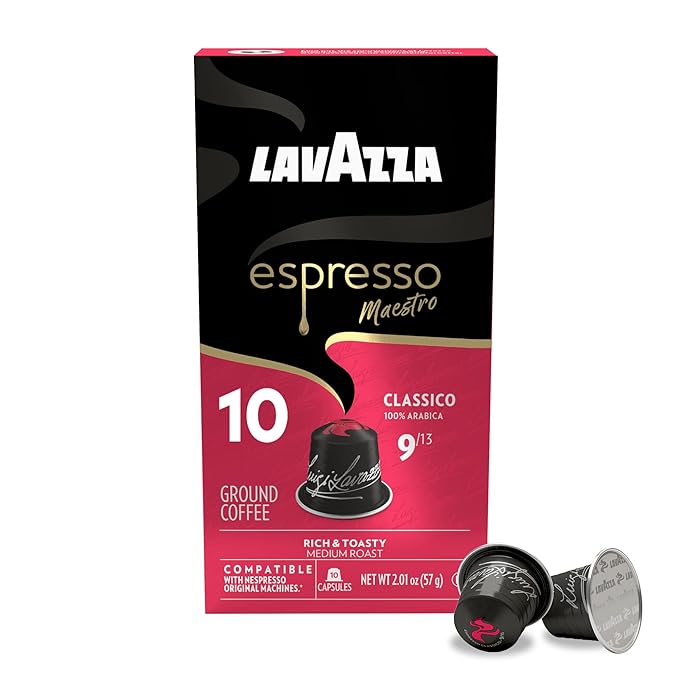 Lavazza Espresso Classico Medium Roast 100% Arabica Aluminum Capsules Compatible with Nespresso Original Machines 10 count (pack of 6) Value Pack – Packaging may vary