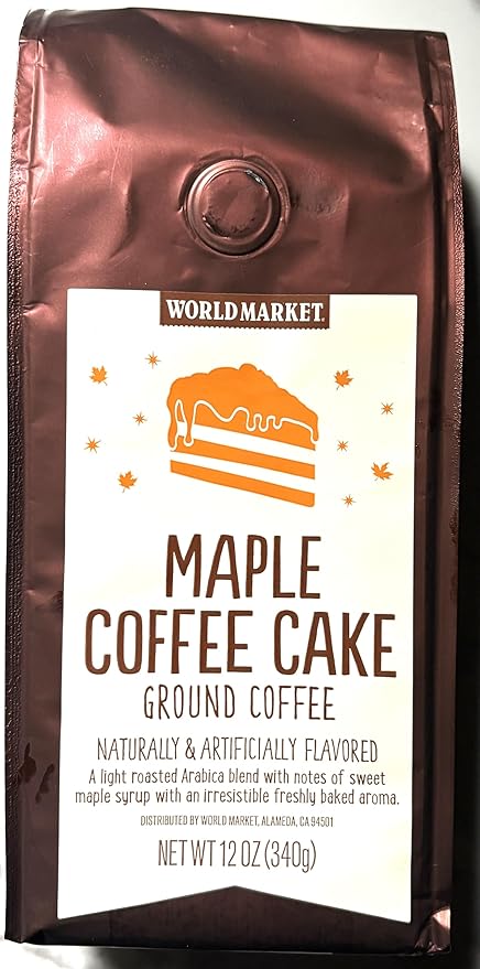 World Market Gourmet Limited Edition Maple Coffee Cake Light Roast Ground Coffee 12 Oz.