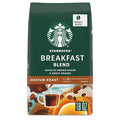 Starbucks Whole Bean Coffee Medium Roast Coffee Breakfast Blend 100% Arabica 1 bag (18 oz)