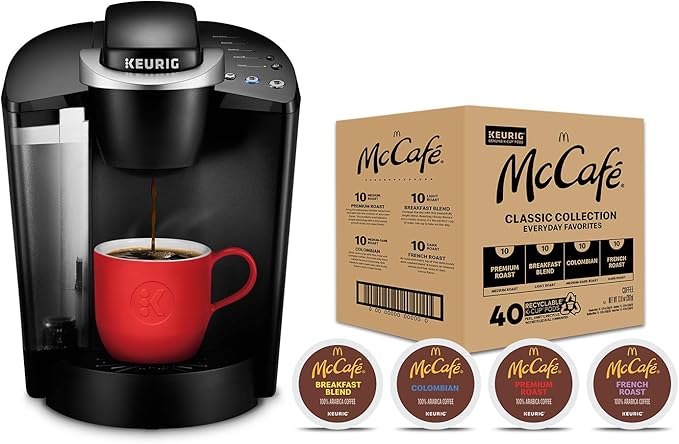Keurig K-Classic Coffee Maker with McCafé Classic Collection Variety Pack 40 Count K-Cup Pods
