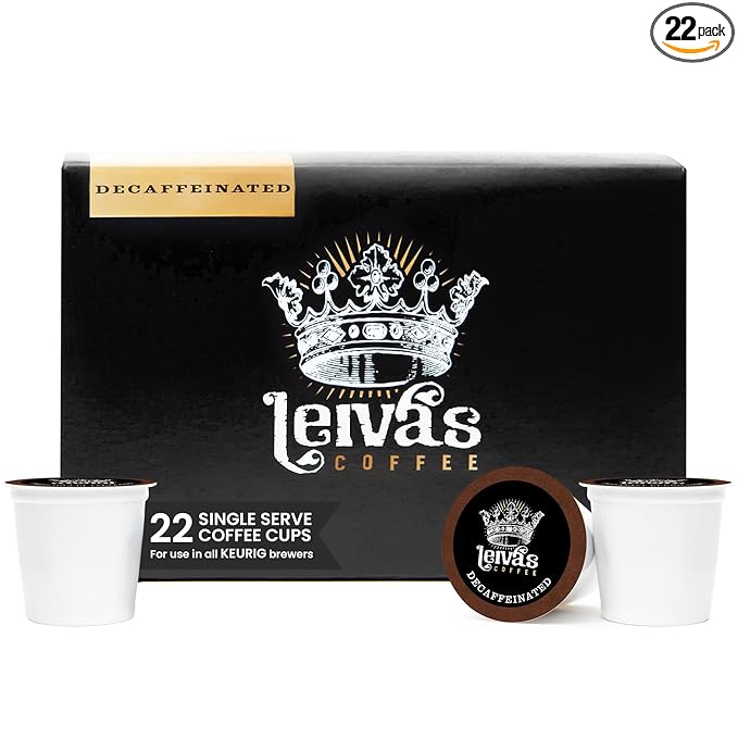 Leiva’s Guatemalan Single Serve K-cups Coffee Pods (22 Count) – Small Batch Decaffeinated Roast Capsules - Rich Bold &amp Balanced Flavor - Single Serve Pods for Keurig Coffee Machine - 0.35 Oz Cup