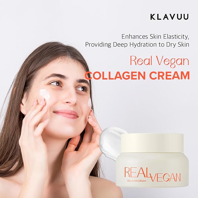 KLAVUU Real Vegan Collagen Cream - Enhances Skin Elasticity Providing Deep Hydration to Dry Skin for a Radiant Youthful Glow