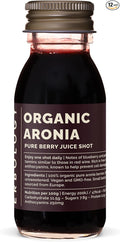 Erbology Organic Aronia Berry Juice 12 Daily Shots (2 fl oz) - Glowing Skin - Rich in Anthocyanins - Straight from Farm in Europe - Undiluted - No Added Sugar - Non-GMO - Recyclable Glass Bottle