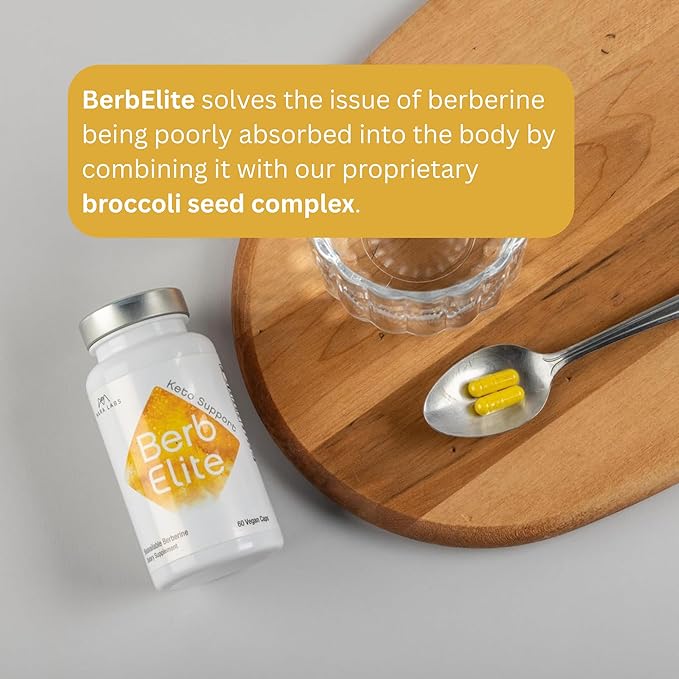 Mara Labs BerbElite | 350mg Berberine HCL &amp Broccoli Seed Complex for Increase Bioavailability | 30 Vegan Capsules