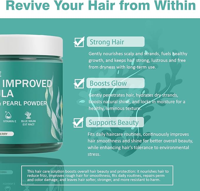 Revive Hair Gummies - Sea Moss Gummies with Hair Skin &amp Nails Vitamins with Seamoss Pearl Powder Vitamin E Aloe Vera Liposomal Vitamin C 30 Count