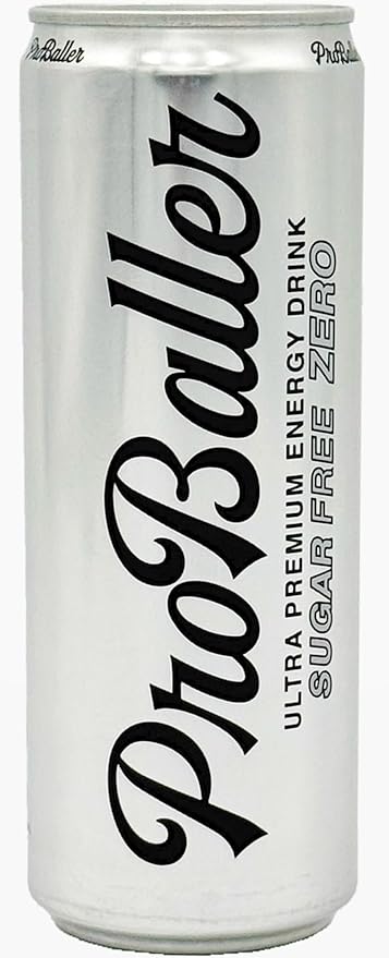 ProBaller Clean Energy Drink - Athlete-Grade Energy for Focus &amp Performance Zero Sugar NSF Certified for Sport Natural Caffeine Biotin Electrolytes Amino Acids &amp B Vitamins - Citrus 12 f