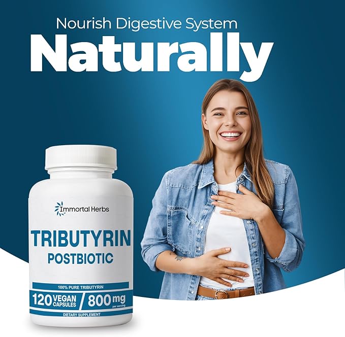 Tributyrin Supplement 800mg Advanced Butyrate Form 55% Standardized More Effective Delivery Than Sodium Butyrate 120 Capsules Non-GMO &amp Gluten Free Postbiotic Supplement