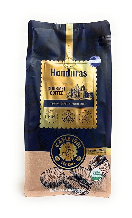 Kafie 1901 Honduras Organic Coffee – 1 lb Whole Bean – Single Origin Specialty Grade Small-Batch Roasted in Miami