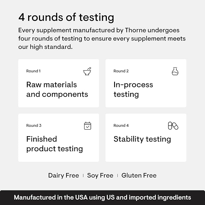 THORNE - Basic Nutrients 2/Day - Comprehensive Daily Multi-Vitamin with Optimal Bioavailability - Vitamin &amp Mineral Formula - Third-Party Certified - Gluten Dairy &amp Soy-Free - 120 Capsules